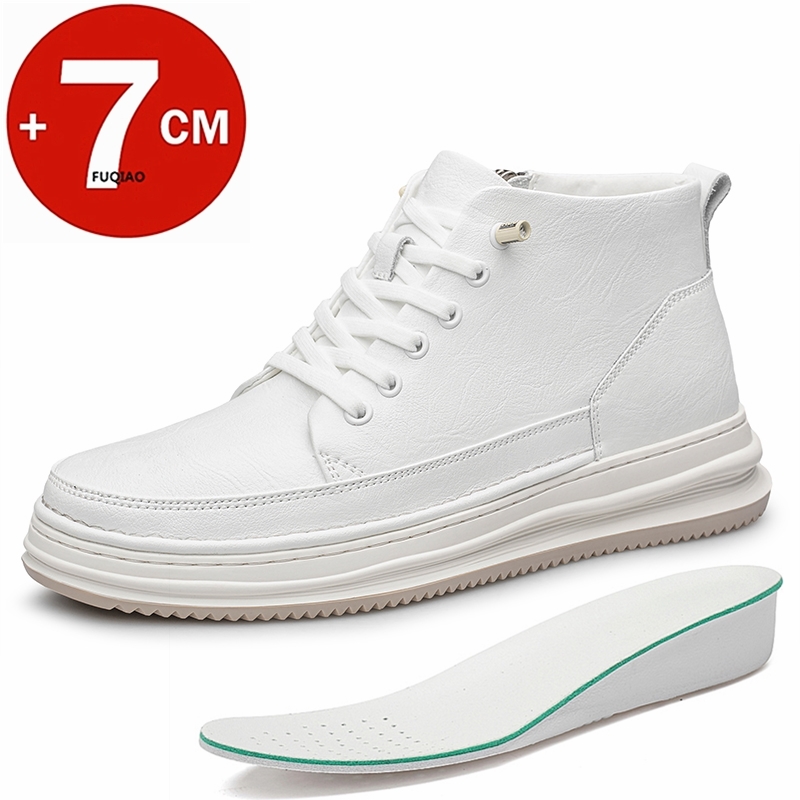 Men'S Shoes With Height Increase - Sepatu Pria High-Top Kulit Sapi, Sepatu