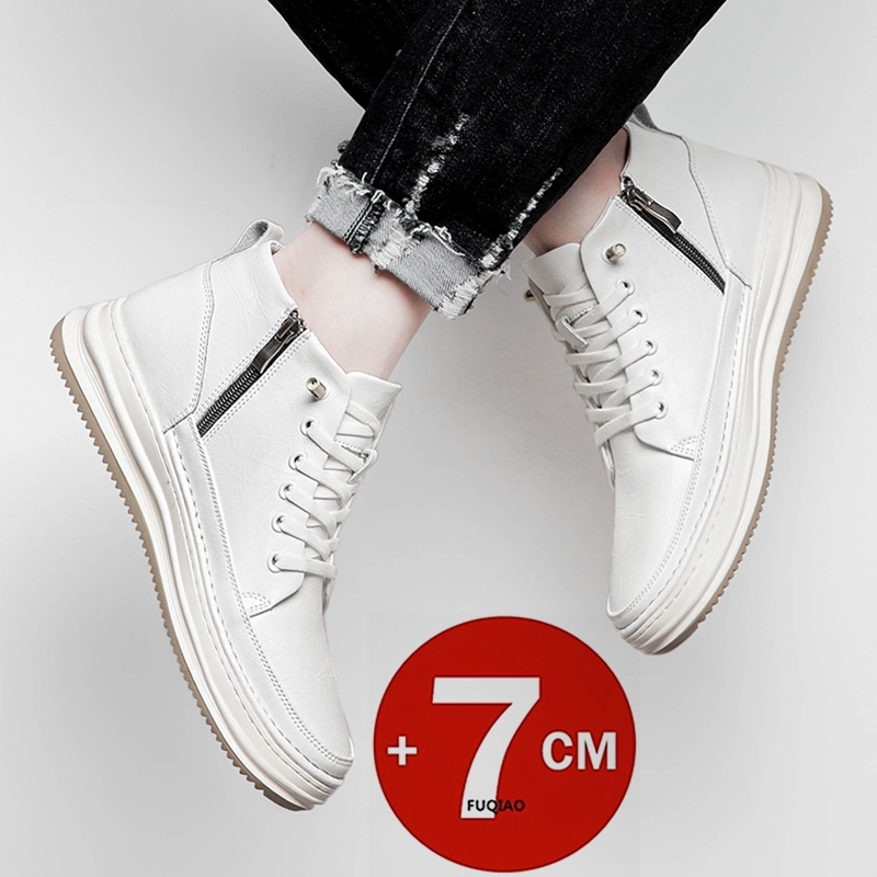 Sepatu Pria High-Top Kulit Sap - Men'S Shoes With Height Increase ulasan dan harga