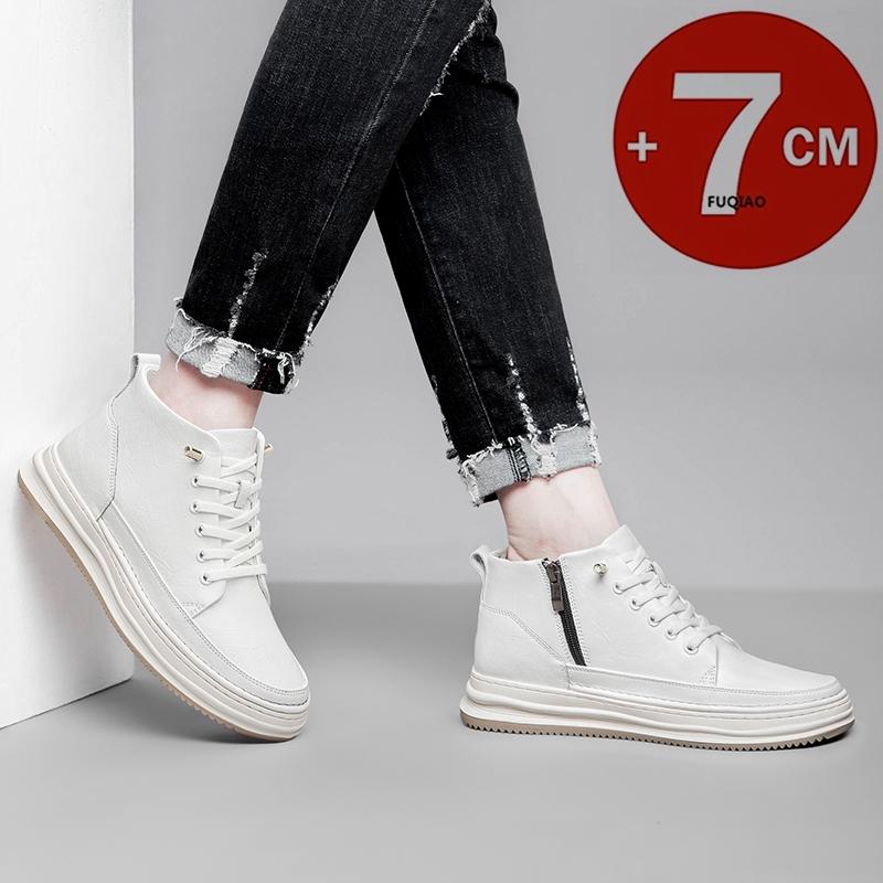 Sepatu Pria High-Top Kulit Sap - Men'S Shoes With Height Increase ulasan dan harga