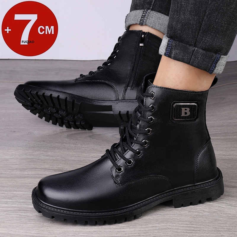 Sepatu Bot Kulit Pria Penambah - Men'S Shoes With Height Increase ulasan dan harga